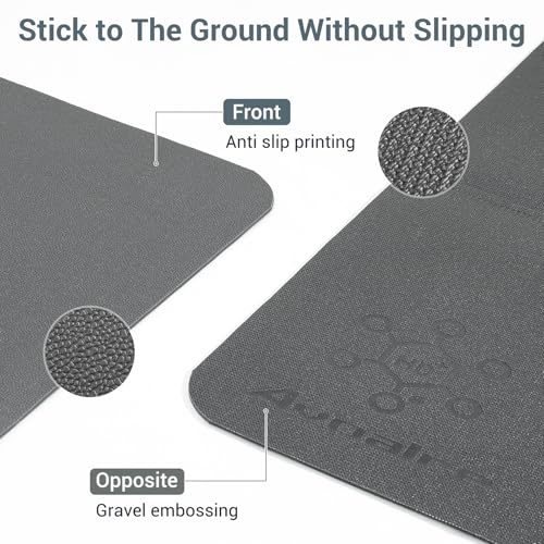 Avoalre Yoga Mat Foldable - Textured Non Slip Exercise Mat -Travel Lightweight Hot Yoga Mat with Carry Bag for Pilates & Home Workouts (72"L x 24"W x 3mm Thick), Gray