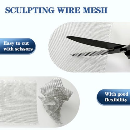 Aluminum Wire Mesh for Arts and Craft, Sculpting Wire Mesh | Ideal for Sculpting Clay, Metal Art & DIY Crafts, Scissors-Cut, Rustproof, Artist-Approved, 15.7 Inch by 16.4 Foot