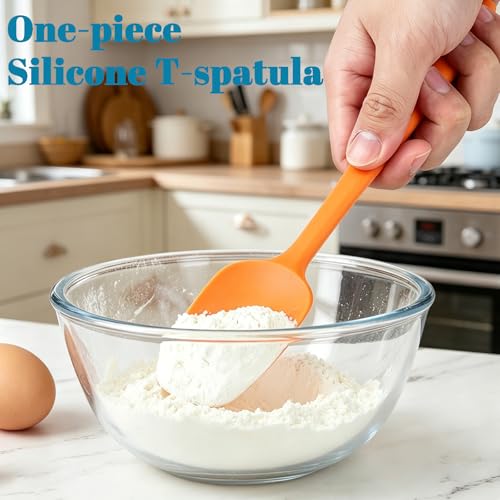 6 Pack Small Silicone Spatula - Small Rubber Spatula for Baking and Cooking Heat Resistant Non-Stick Spoon Spatula for Scraping Mixing Spreading