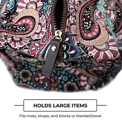 Mount Adams Yoga Mat Bag, 26"x8"x8", Fits Mats up to 74"x26"x6mm - color: Paisley