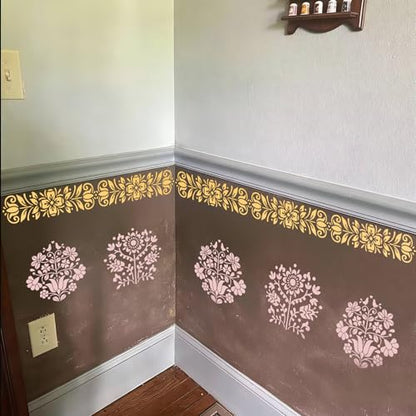 Mexican Stencils for Painting Talavera Stencil | Reusable Folk Art Stencils for Painting on Vases Wall Floors Furniture Cielito Lindo Decor - style: Talavera
