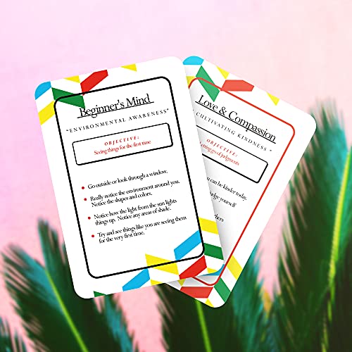 Allura & Arcia 52 Mindfulness Cards - Stress Less, Mindful Meditation, Gratitude, Kindness, Self Care & Relaxation - size: 4 x 5 x 0.75 inches