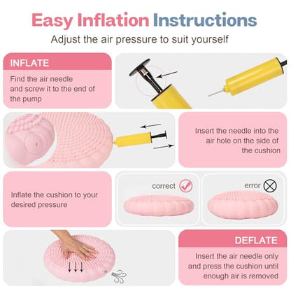 kisnbld Wobble Cushion, Balance Disc with Pump, Core & Posture Training - color: 1Pink