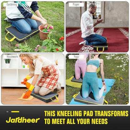 Jardineer Kneeling Pad for Gardening & Extra Thick Knee Pad – Soft Foam Knee Cushion with Waterproof Cover – Large 24x13 Inch Garden Kneeler Mat for Weeding, Exercise, Floor Work