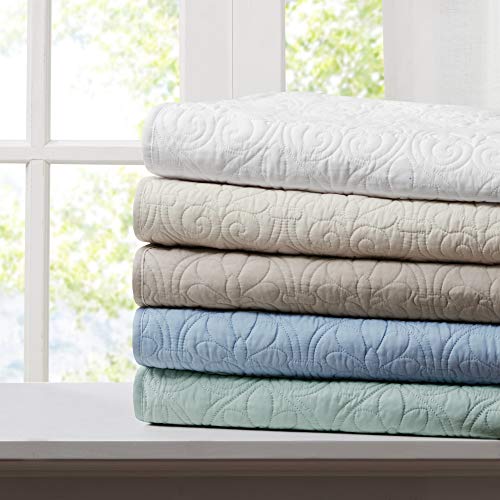Madison Park Damask Quilting Design Throw Blanket, 60"x70" - color: Seafoam, size: 60"x70"