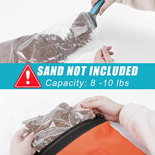 VISEMAN 4PCS Sports Net Sandbags, Weighted Anchor Bags for Baseball & Golf Nets,Soccer Goals, Hockey Nets - style: Orange×4PCS