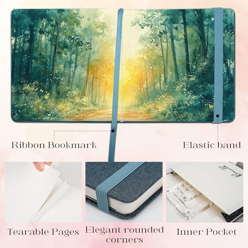 Watercolor Journal Sketchbook 2 Pack 5.5x5.5 Navy Blue | Cotton paper, 24 Sheets each, 140 LB 300 GSM, Linen cover, Tap Water Pen - color: Navy Blue, size: 5.5x 5.5 Inch 2 Pack