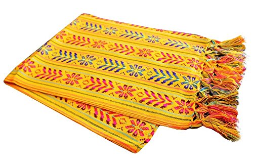 Del Mex Mexican Rebozo Shawl Blanket Doula - color: Yellow, size: Small (14" by 80")
