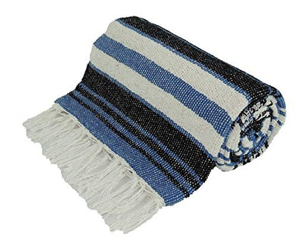 Kakaos Traditional Yoga Blanket. (Light Blue) - color: Light Blue