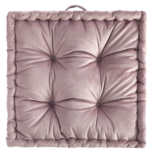 Tufted Floor 22"x22" Pillow, Blush Pink Square Seat Pillow with Ruffled Edges, Soft Plush Meditation Cushion for Living Room, Bedroom, Dorm & Boho Home Décor - color: Blush