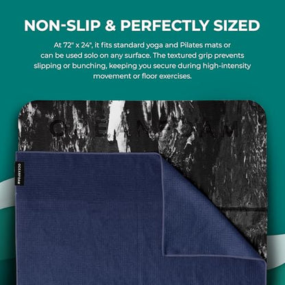 Oceanfoam Beach Towel – Lightweight, Absorbent, Quick-Drying, Sand-Resistant, Non-Slip – Ideal for Workouts, Yoga, Pilates, Beach, Pool, Boat & Travel – 25% Recycled – 72"x24" (Navy Gradient) - color: Navy Gradient