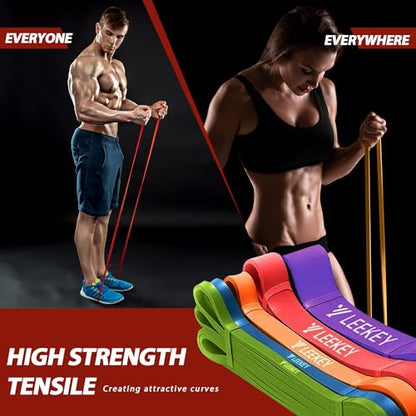 LEEKEY Resistance Bands for Pull Up Assist, Exercise & Workout Bands Set - color: 5-125LB Candy Color