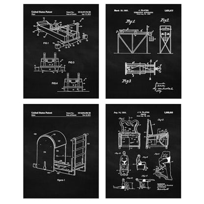 STARS BY NATURE Classic Pilates Machines Patent Prints - color: Black