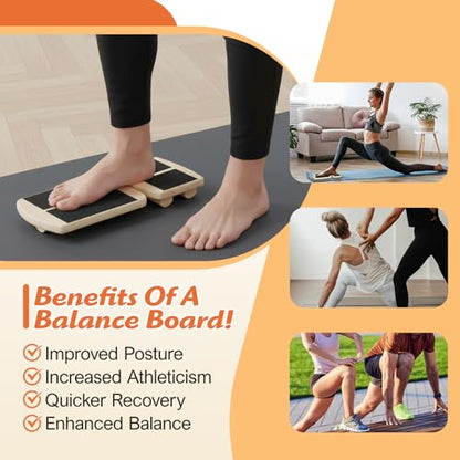 Primst Ankle Balance Board – Non-Slip Single Leg Balance Trainer for Foot Strength & Stability, Rehab, Sprain Recovery, Plantar Fasciitis Relief with Instructions Included