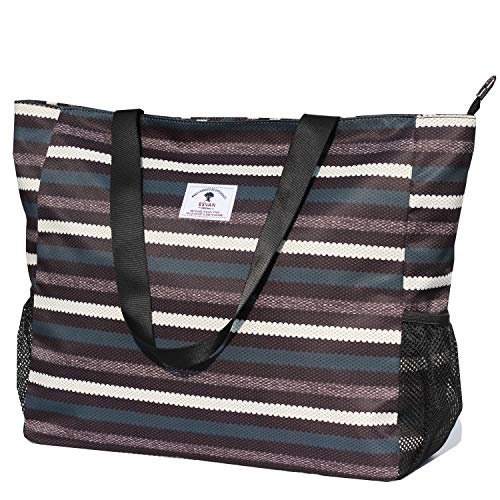 ESVAN LARGE BEACH BAG Water Resistant Lightweight 20 inch Women Oversize Tote Bag for Gym Beach Travel Pool Yoga Nurse - color: B