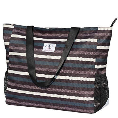 ESVAN LARGE BEACH BAG Water Resistant Lightweight 20 inch Women Oversize Tote Bag for Gym Beach Travel Pool Yoga Nurse - color: B