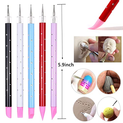 Polymer Clay Tools,25Pcs Pottery Sculpting Tools Set with Plastic Case for Ceramic Modeling Carving Beginners Expert Crafts Club, Dotting,Hobbyists, Artists