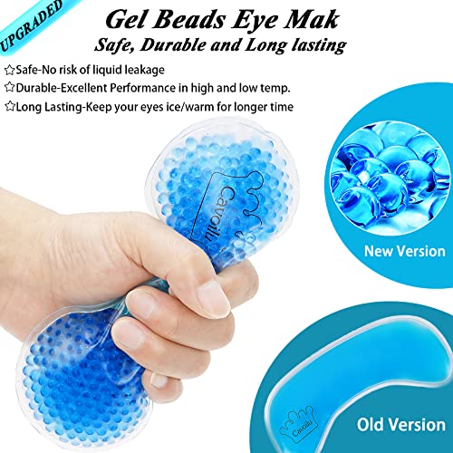 Silk Sleep Mask with Cooling Gel Eye Mask, Warm and Cold Compress, Heated Eye Mask for Tired Eyes, Stain Eye Cover Sleeping Mask for Travel, Home, Office, Yoga, Total Blackout (Black) - color: Black