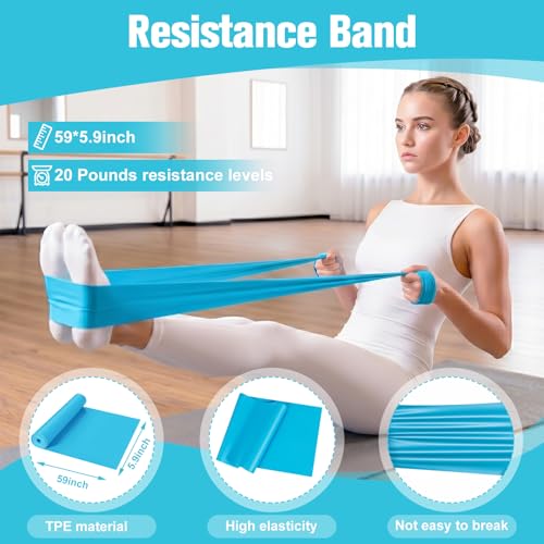 Ballet Practice Kit - Turning Board, Stretching Strap & Resistance Band to Improve Turns, Balance, Spinning for Dance - color: BLUE
