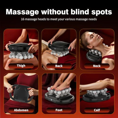New 16 Head Massage Gun Set, Muscle Relaxation Massage Suitablefor Back Leg and Foot Muscle Relaxation, Fascia Gun for Daily Relaxation,Portable 30-SpeedSettings, Horse Massager
