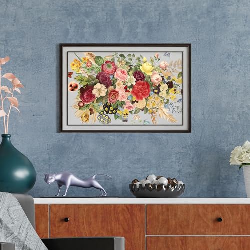 Joeyan Mixed Bouquets Rub On Transfers for Furniture and Crafts, 2 Large Flower Design Sheets 12''x18'', DIY Home Decal on Wood Glass Metal Canvas Porcelain Paper Plastic, Beauty and Fascination - style: Beauty and Fascination