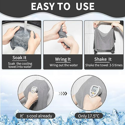 Honoson Cooling Towel Bulk - color: Gray Series Color, size: 32"x12"