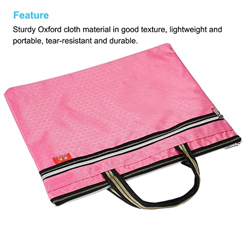 PATIKIL Waterproof Zipper File Bag, Documents Books Tools Storage Zip Pouch for Office Travel, Pink - color: Pink