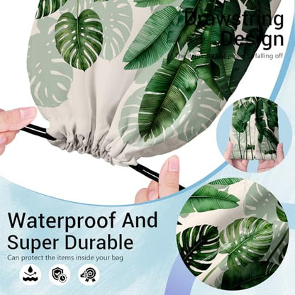 Botanical Gymnastics Grip Bag Tropical Plants Small Drawstring Gym Bag for Yoga - color: Tropical Leaf Green, size: 12"(H)*9.25"(W)