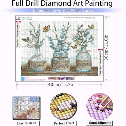 Green Botanical Diamond Art Kits for Adult diamond painting kits for adults | DIY Flower Painting Diamond Painting Kits 5D Diamond Dots Gem Art Crafts with Tools,Round Full Drill 12x16inch - color: DP04731