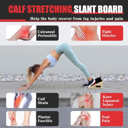 CAELUM Slant Board for Squats, Training Incline Wedge for Calf Stretching - color: Black
