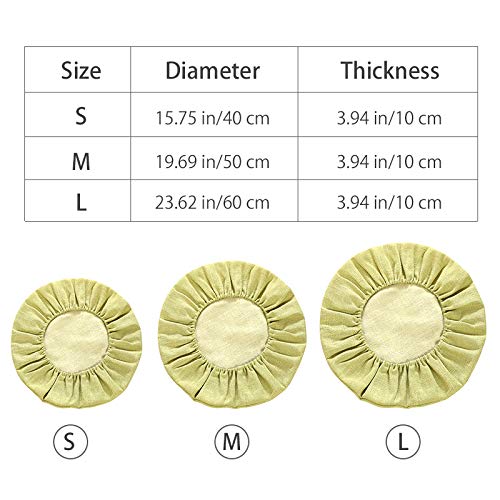 Round Floor Pillow Cover Tatami Floor Cushion Cover Straw Japanese Futon Cover Meditation Seating Ottoman Throw Protector for Living Room Indoor Outdoor Light Green,23.62 inches - color: Light Green, size: 23.62 inches