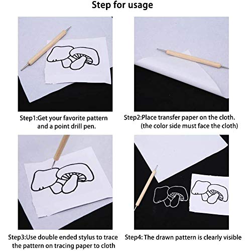 Yesallwas 50 Sheets A4 Multicolor Carbon Transfer Paper, Tracing Paper for Wood, Paper, Canvas and Other Art Surfaces with Double Ended Tracing Stylus - color: Multicolor