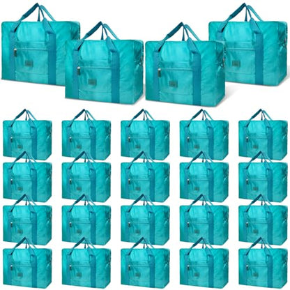 Travel Duffel Bag Foldable Travel Bag Bulk Carry on Luggage Bag Waterproof Tote Sports Gym Bag Lightweight Large Weekender Overnight Bag for Women and Men (Green 24PCS) - color: Green 24PCS