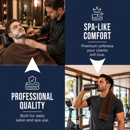 Bulk 72-Pack Professional Salon Spa & Wellness Towels, 16" x 27",Dark Brown - color: Dark Brown, size: 72 Pack