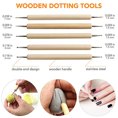 LotFancy 30PCS Clay Tools Kit for Beginners, Polymer & Air Dry Clay Sculpting Tools with Carrying Pouch, Pottery Ceramic Modeling Carving Tools Set for Adults Kids Art Crafts