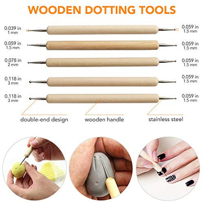 LotFancy 30PCS Clay Tools Kit for Beginners, Polymer & Air Dry Clay Sculpting Tools with Carrying Pouch, Pottery Ceramic Modeling Carving Tools Set for Adults Kids Art Crafts