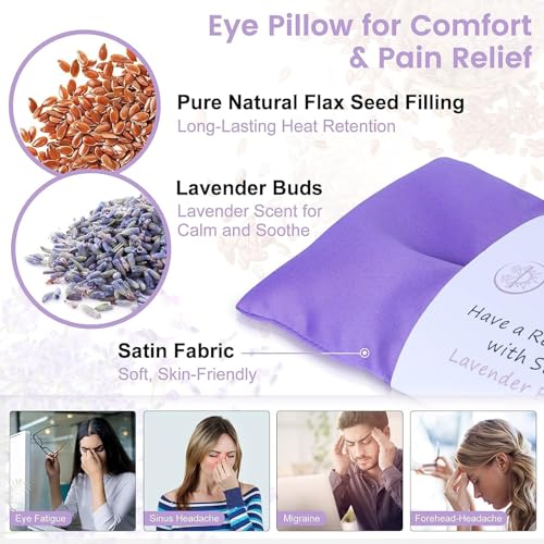 SuzziPad Hot & Cold Lavender Eye Pillows for Relaxing, Purple, 6 Packs | Washable Weighted Yoga Eye Mask For Meditation, Dry Eye Soothing & Sleep; Blocks Light, Soothes Migraines & Ocular Discomfort