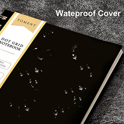Yoment Dot Grid Spiral Notebook A5 Spiral Bullet Dotted Journal 160 Pages | Thick Dot Paper Notebooks Plastic Hardcover Spiral Notebook 5x7 Wire Bound Notebooks for Work School Office Supplies, Black - color: Black, style: B - Dotted - A5