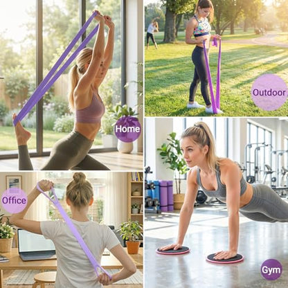 Home Pilates Kit Home Workout Essentials Set for Women Full-Body Exercise - color: Violet Large-Level3