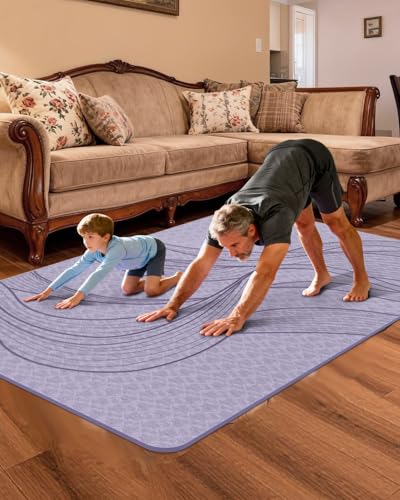 Large Yoga Mat (75.5"x47.6"x0.4"）Extra Wide & Thick 10mm | Non-Slip Exercise Mat, High-Density TPE Mat for Yoga Pilates & Home Gym Workouts - color: Purple