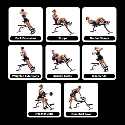 Sunny Health & Fitness Multi-Function Roman Chair - color: Black