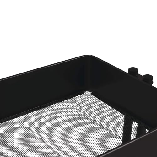 Simply Tidy Lexington Black 3-Tier Metal Rolling Cart - Multi-Functional Storage Cart for Home, Office, and Kitchen - 1 Pack