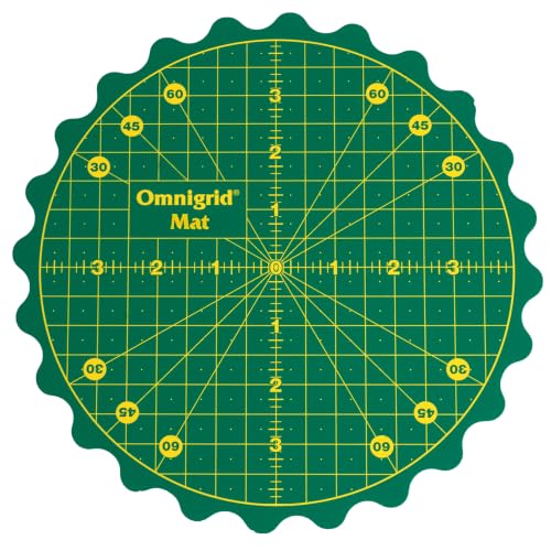 Omnigrid 360 Rotating Self-Healing Cutting Mat, 8 Inch Precision Fabric Cutting Mat with Durable Surface for Quilting, Sewing & Crafts - style: 8"
