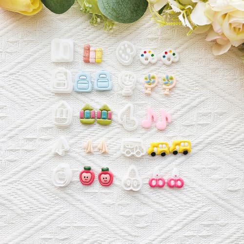 Daily Icon Polymer Clay Cutters Set – Molds, Clay Cutters for Polymer Clay, Clay Earring Tools - color: N color