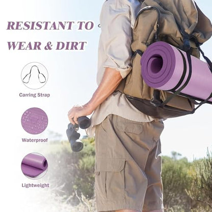 BalanceFrom 1-inch Thick 71x24 Inches Extra Thick Exercise Yoga Mat - color: Taro Purple