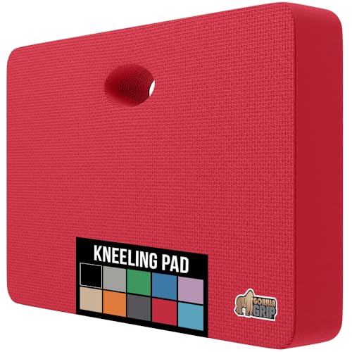 GORILLA GRIP® Extra Thick Foam Kneeling Pad for Gardening, 17.5x11 Red - color: Red