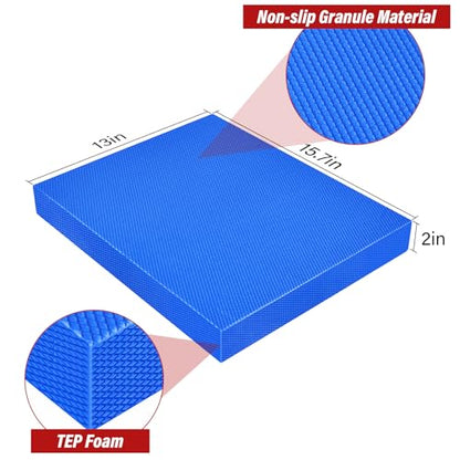 Balance Pad 15" * 13" * 2", Extra Large Foam Balance Board Stability Pad Non-Slip Exercise Foam Pad for Rehabilitation Stability Workout Knee and Ankle Exercise Strength Training