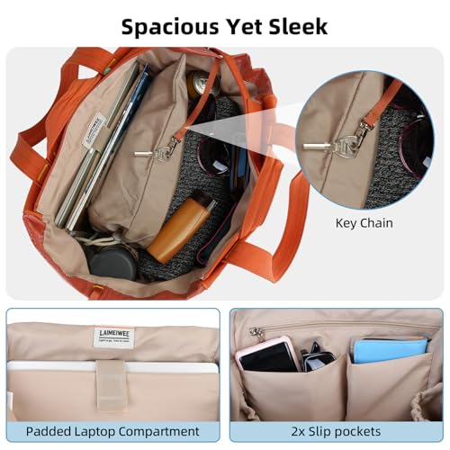Everyday Bag Tote for Women, 25L Lightweight Spacious Gym&Work - color: Orange-red
