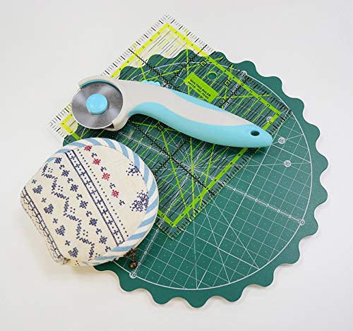 Green Self Healing Rotary Cutting Mat, Size 8" x 8", for Office School Supplies Quilting