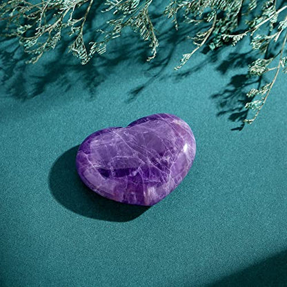 QINJIEJIE 1.8" Large Amethyst Stones Heart Healing Crystals Gemstone - color: Z - 1.8" Large - Amethyst Heart